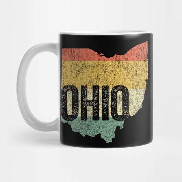 Ohio Map Distressed Vintage Retro Sunset by Hashtagified